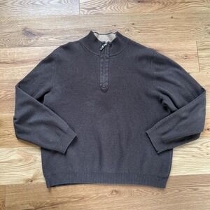 Structure Brown 100% Cotton Quarter Zip Sweater